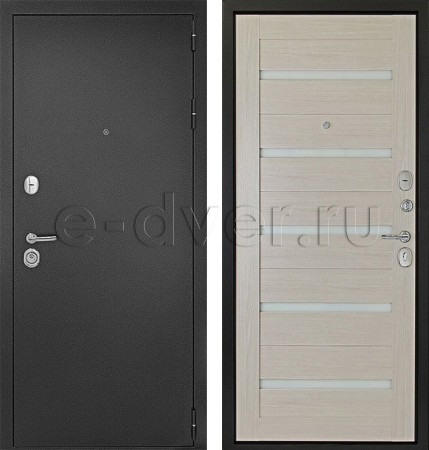 Металлическая дверь порошок/мдф отделка со стеклом