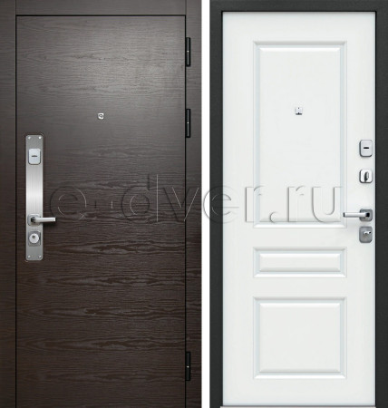Входная дверь с терморазрывом/отделка МДФ/цвет шоколадный орех и белый