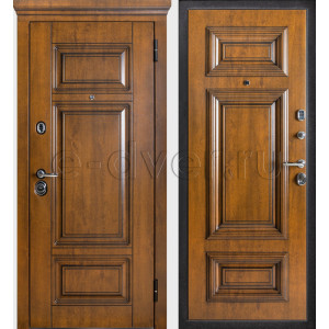 Дверь МДФ три контура уплотнения и фигурным наличником/цвет медовое дерево