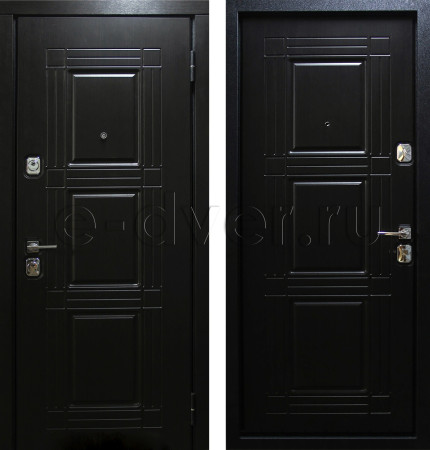 Черная входная дверь МДФ с шумоизоляцией