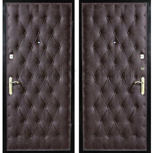 Дверь входная отделка с двух сторон экокожа/цвет серый