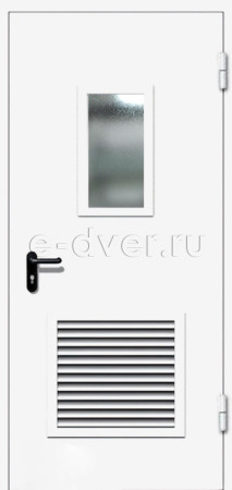 Техническая дверь с вентиляционной решеткой RAL-7047