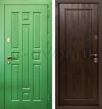 Зеленая яркая дверь МДФ-панель