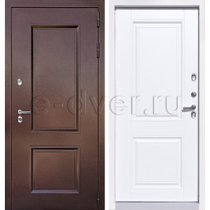 Классическая дверь с порошковым покрытием и МДФ отделкой/цвет медный и белый