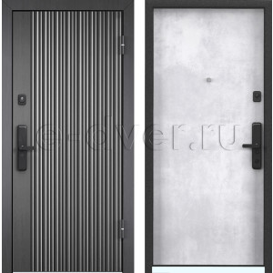 Дверь с терморазрывом/отделка МДФ/цвет холодный серый и мрамор