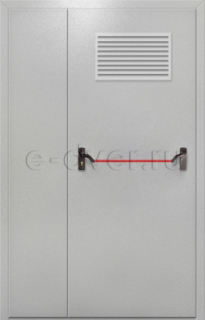 Полуторная противопожарная дверь с ручкой антипаника/вентиляционная решетка ei-60