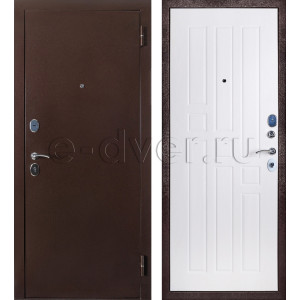 Дверь металлическая входная с порошковым покрытием и МДФ/цвет медный антик и белый