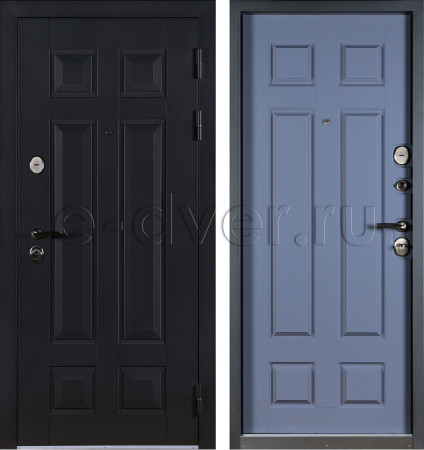 МДФ дверь с терморазрывом/цвет черный оникс и полуночно-синий