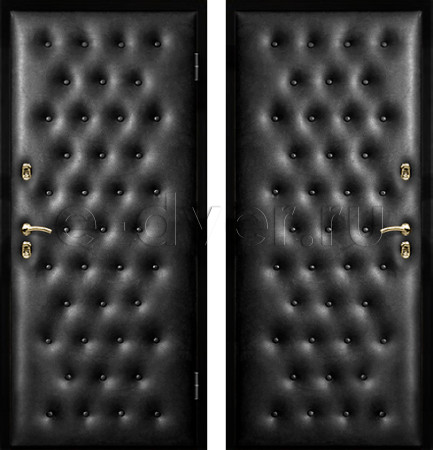 Входная дверь черная/отделка винилискожа с двух сторон