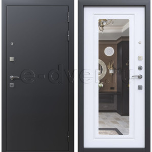 Дверь с терморазрывом/цвет серый и белый/зеркало