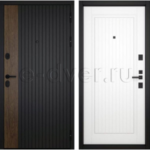 Входная дверь с МДФ отделкой цвет черный/белый