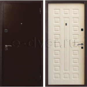 Классическая входная дверь с порошковым покрытием и МДФ