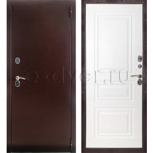 Металлическая дверь антивандальная с МДФ/цвет антик медь и слоновая кость