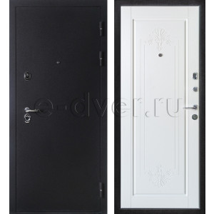 Термо дверь отделка порошок и МДФ/цвет мокрый асфальт и белый