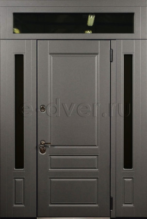 Стальная полуторная дверь со стеклом/отделка из МДФ для частного дома
