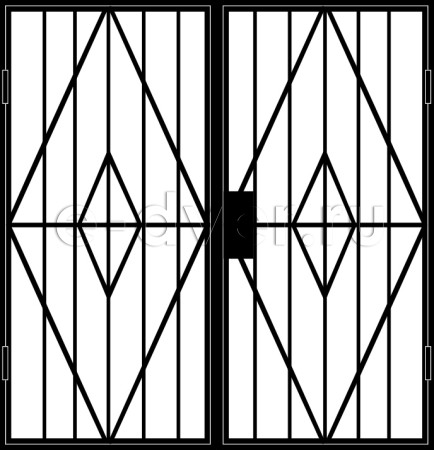 Двустворчатая решетчатая дверь «Ромбик»