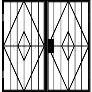 Двустворчатая решетчатая дверь «Ромбик»