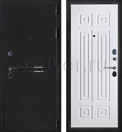 МДФ дверь с молдингом/антивандальная/МДФ/цвет графитно-черный и белый
