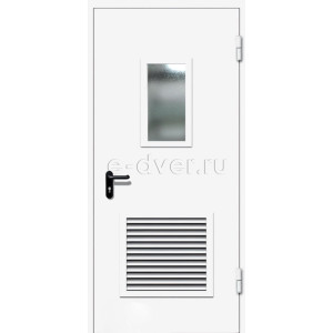 Техническая дверь с вентиляционной решеткой RAL-7047