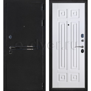 МДФ дверь с молдингом/антивандальная/МДФ/цвет графитно-черный и белый