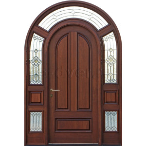 Дверь арочная входная со стеклом