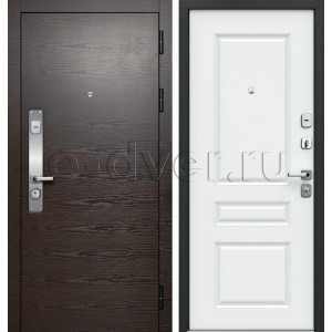 Входная дверь с терморазрывом/отделка МДФ/цвет шоколадный орех и белый