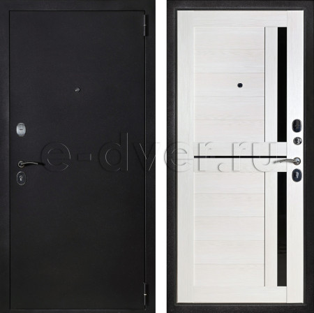 Дверь входная антивандальная и МДФ/цвет черный оникс и беленый дуб