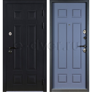 МДФ дверь с терморазрывом/цвет черный оникс и полуночно-синий