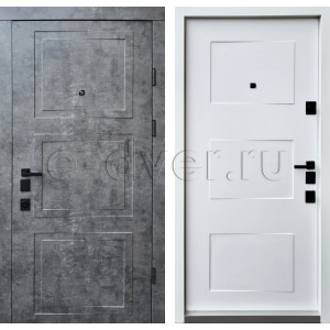 Мраморная входная дверь цвет серый/белый