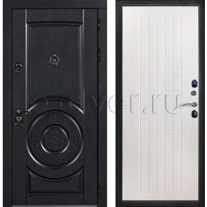 Дверь металлическая с отделкой МДФ цвет черный/белый