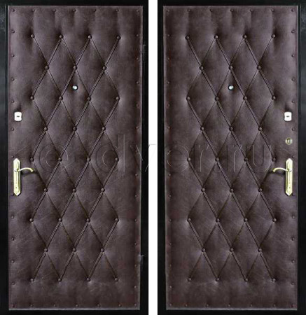 Дверь входная отделка с двух сторон экокожа/цвет серый